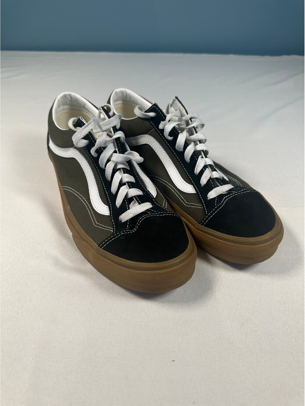 Vans Style 36 Olive Green Black Gum Sole Skate Shoes Men's Size 12 Vintage Vibe